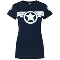 Navy - Front - Captain America: Super Soldier Womens-Ladies Logo T-Shirt