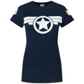 Navy - Front - Captain America: Super Soldier Womens-Ladies Logo T-Shirt