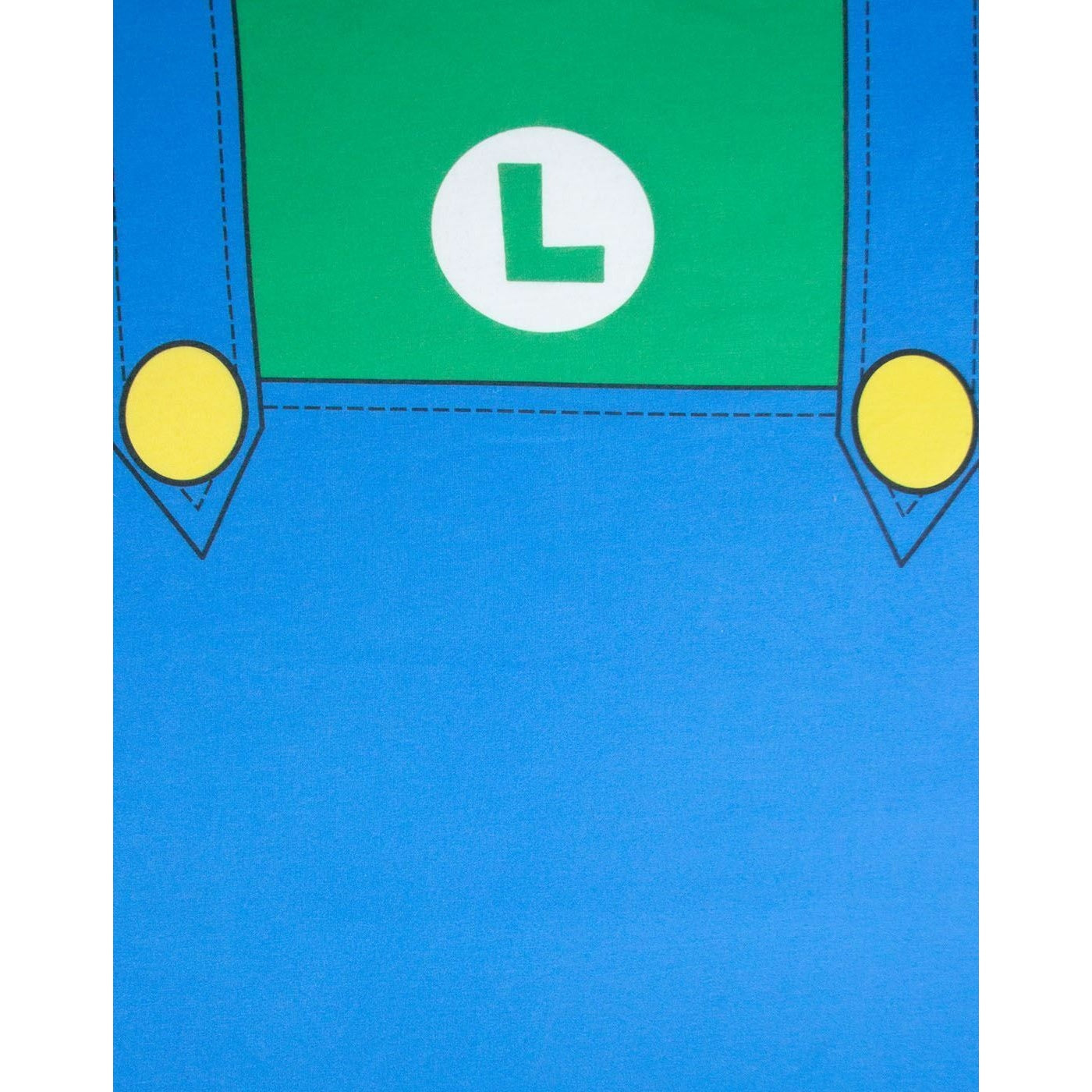 White-Green-Blue - Side - Super Mario Mens Luigi Costume T-Shirt