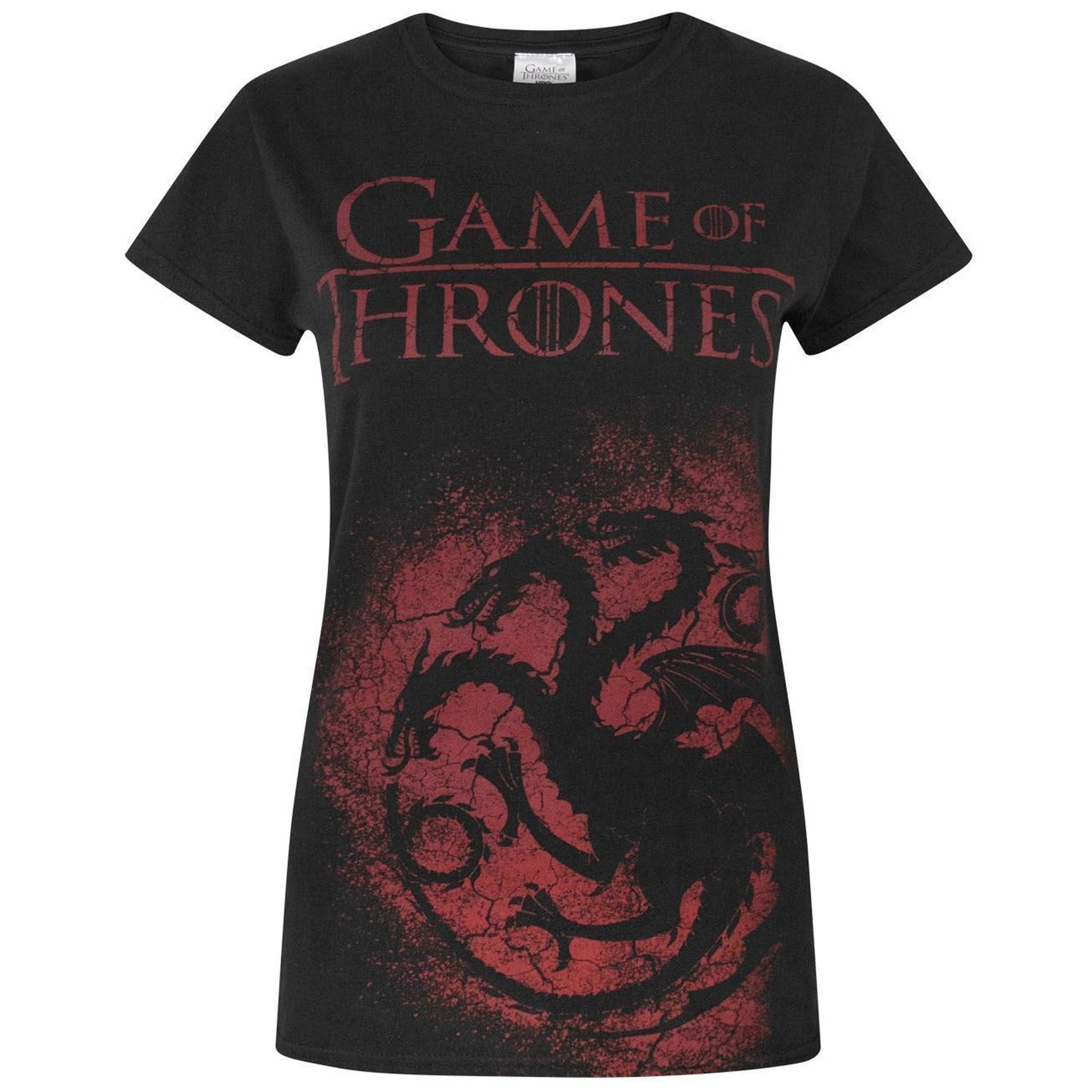 Black-Red - Front - Game of Thrones Womens-Ladies House Targaryen T-Shirt