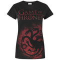 Black-Red - Front - Game of Thrones Womens-Ladies House Targaryen T-Shirt
