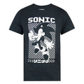 Black - Front - Sonic The Hedgehog Mens Japanese Poster T-Shirt