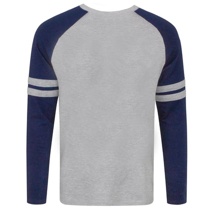 Grey-Navy - Back - Harry Potter Mens Hogwarts Raglan Top