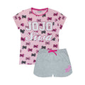 Pink-Grey - Front - Jojo Siwa Girls Bows Short Pyjama Set