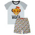 Grey-Orange - Front - The Lion King Boys Ready To Rule Short Pyjama Set
