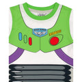 White-Green - Side - Toy Story Boys Buzz Lightyear Costume Pyjama Set