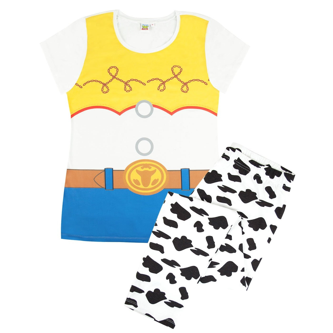 White-Black - Front - Toy Story Womens-Ladies Jessie Costume Pyjama Set