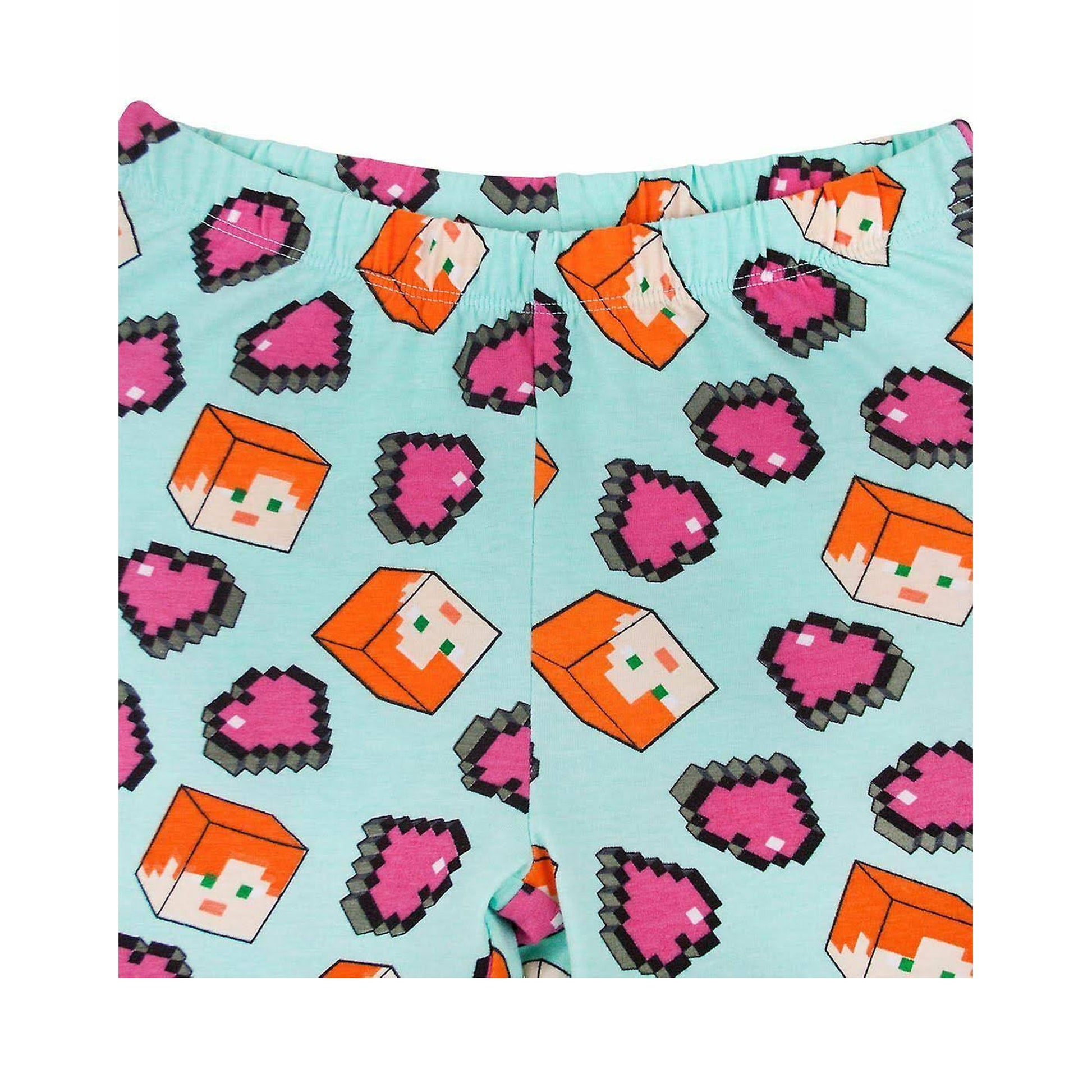 Pink-Blue - Side - Minecraft Girls Alex Pyjama Set