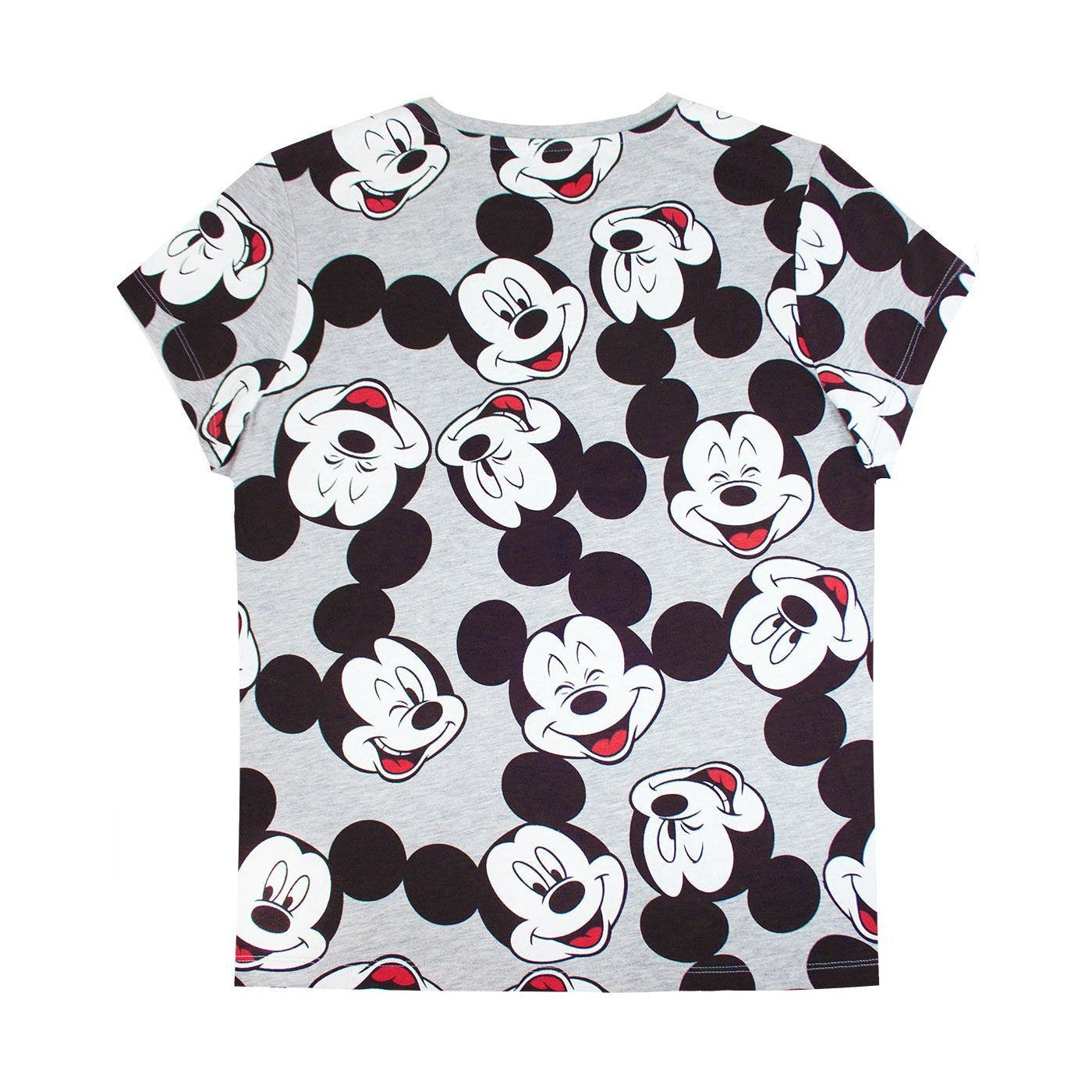 Grey - Back - Mickey Mouse Womens-Ladies Boyfriend Fit T-Shirt