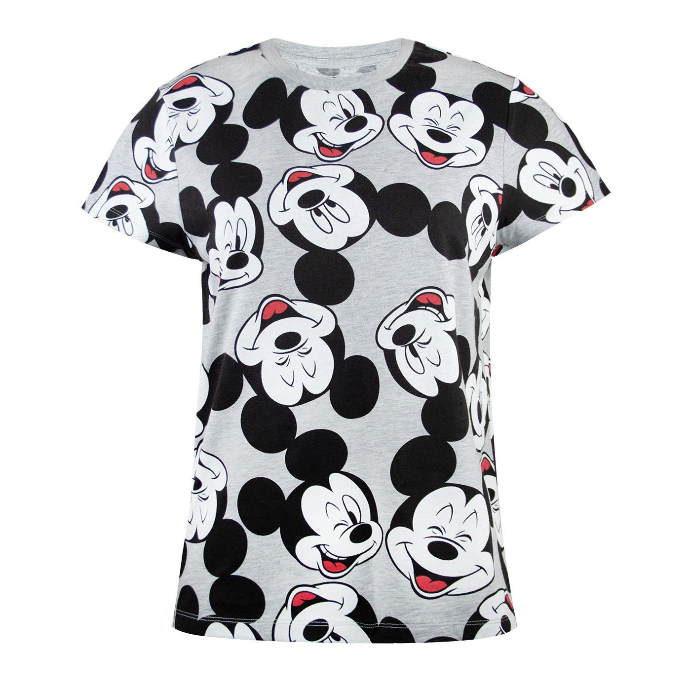 Grey - Front - Mickey Mouse Womens-Ladies Boyfriend Fit T-Shirt