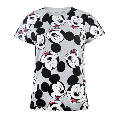 Grey - Front - Mickey Mouse Womens-Ladies Boyfriend Fit T-Shirt