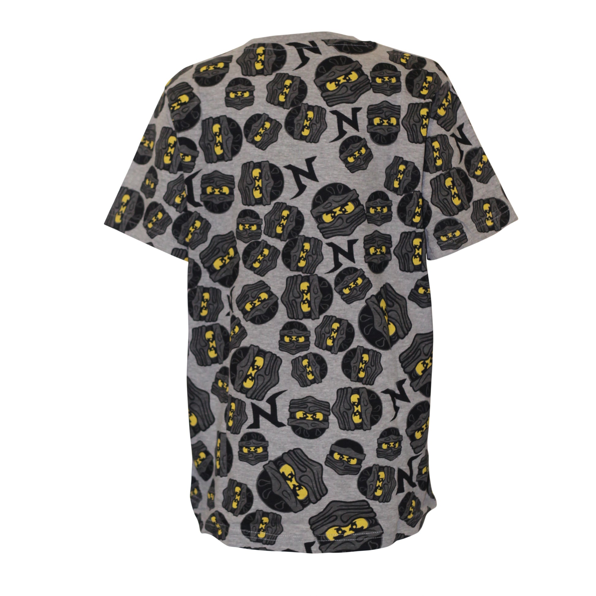 Grey - Back - Lego Ninjago Boys All Over Print T-Shirt