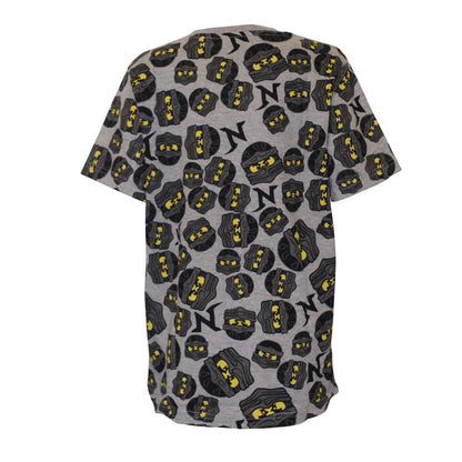 Grey - Back - Lego Ninjago Boys All Over Print T-Shirt