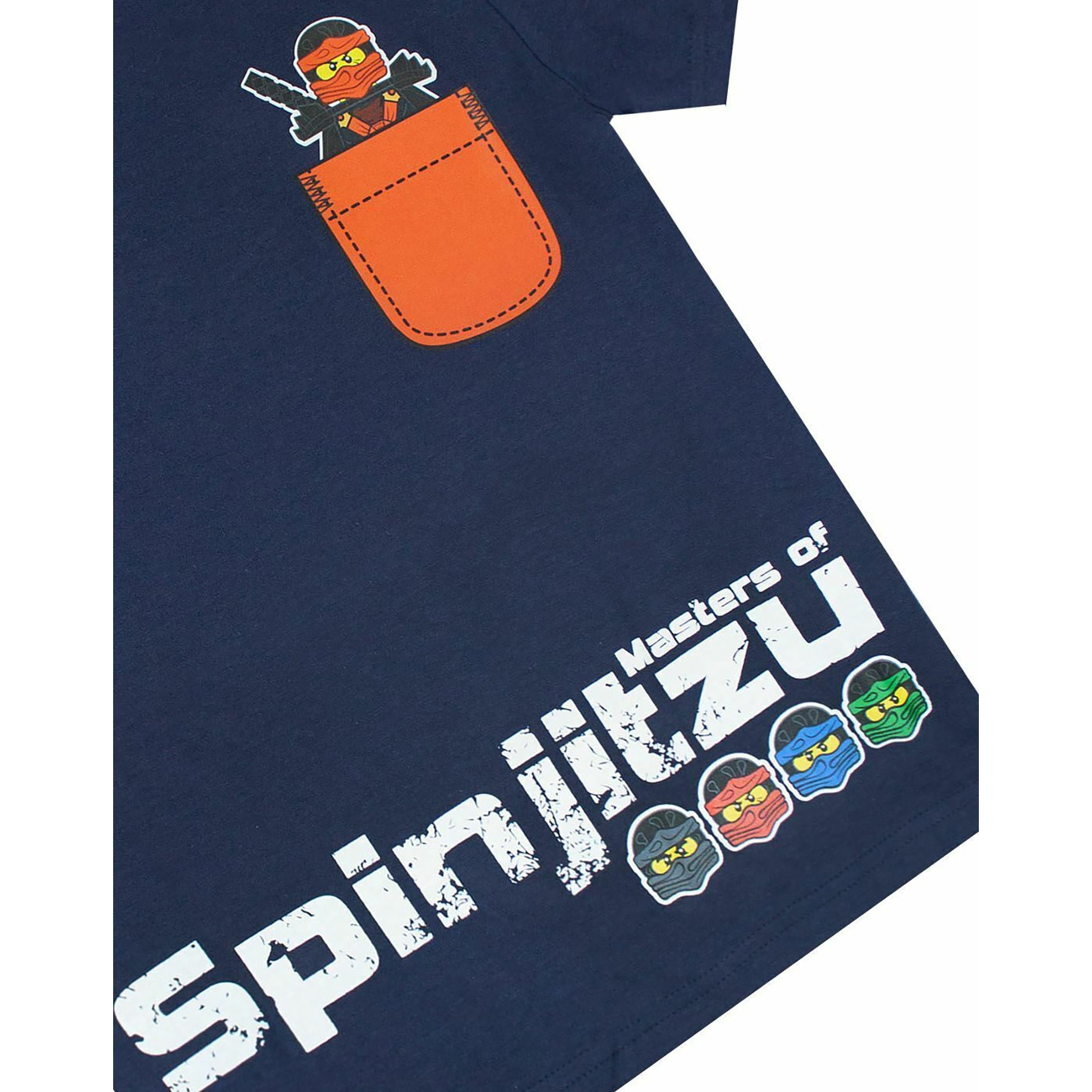 Navy - Back - Lego Ninjago Boys Spinjitzu Pocket Ninja T-Shirt