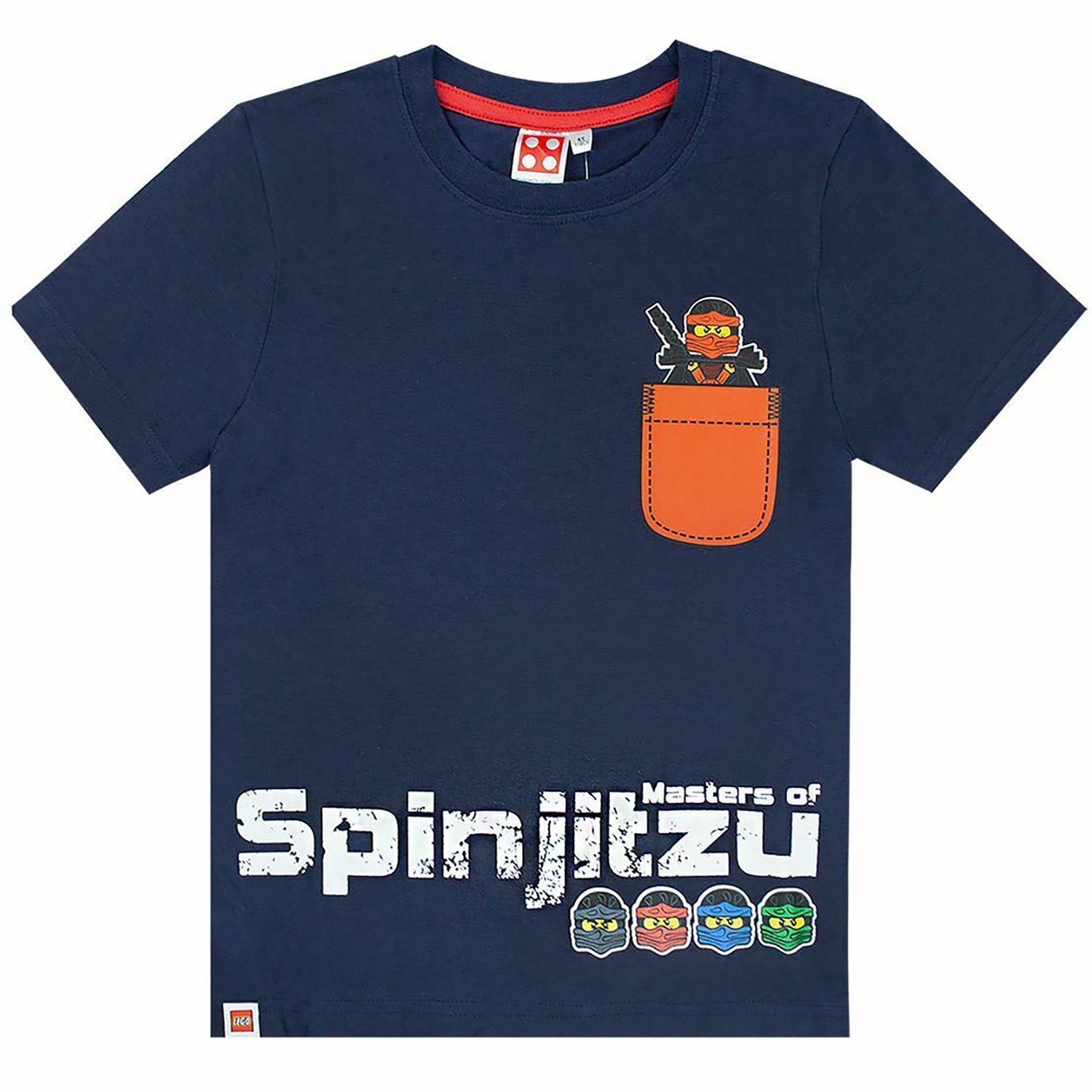 Navy - Front - Lego Ninjago Boys Spinjitzu Pocket Ninja T-Shirt