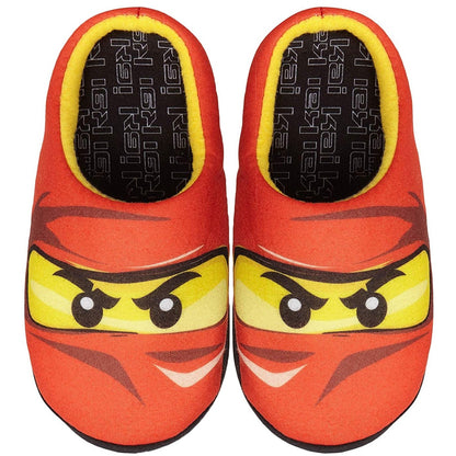 Red - Front - Lego Ninjago Boys Red Ninja Kai Slippers