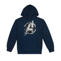 Navy - Front - Avengers Mens End Game Eroded A Logo Hoodie