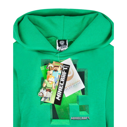 Green - Pack Shot - Minecraft Boys Creeper Inside Hoodie
