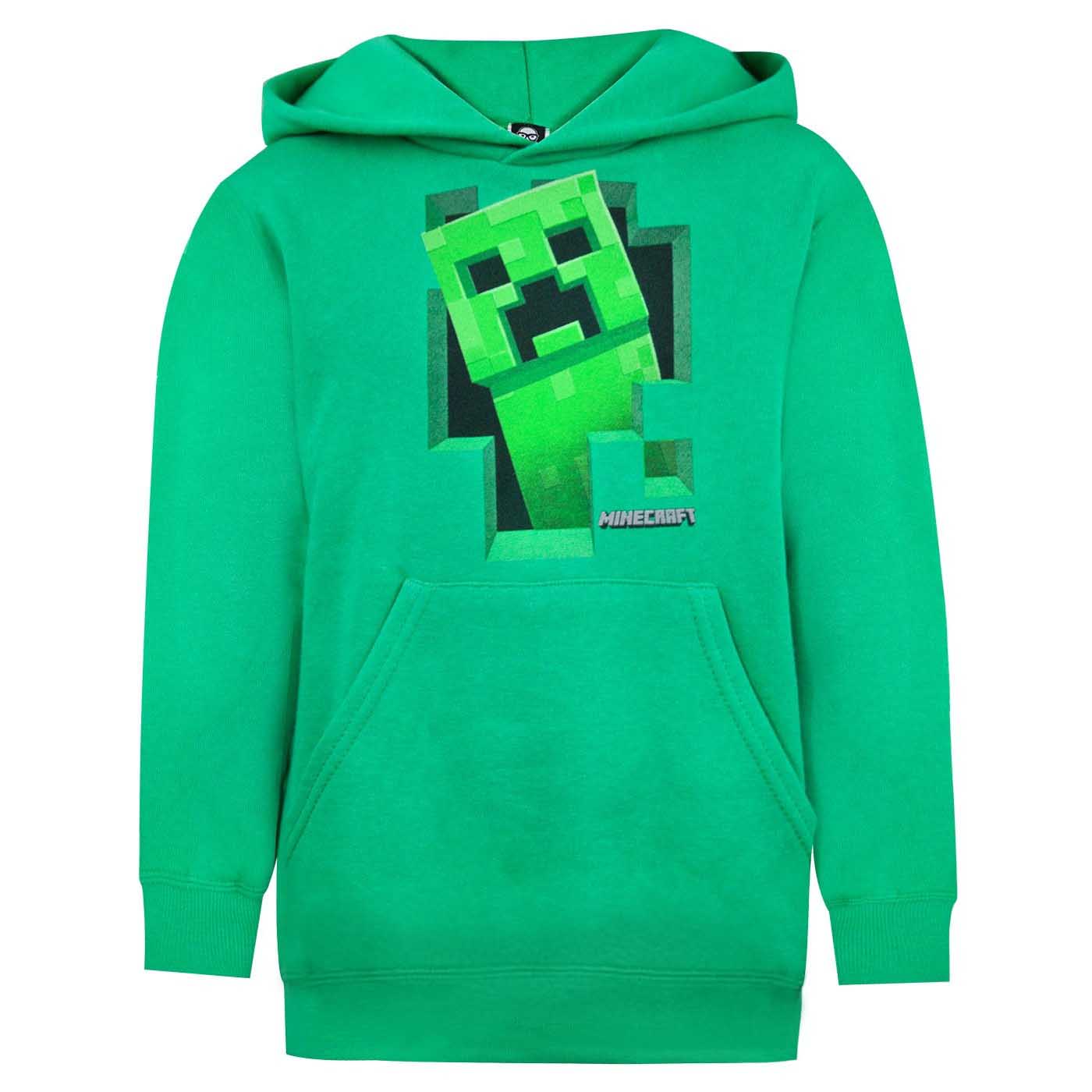 Green - Front - Minecraft Boys Creeper Inside Hoodie
