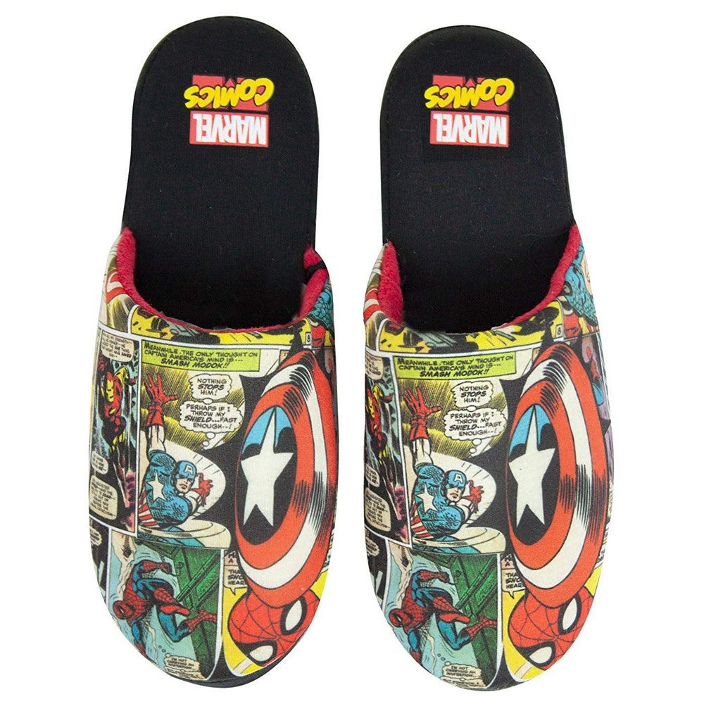 Multicoloured - Lifestyle - Marvel Avengers Comic Mens Multi-coloured Polyester Slippers