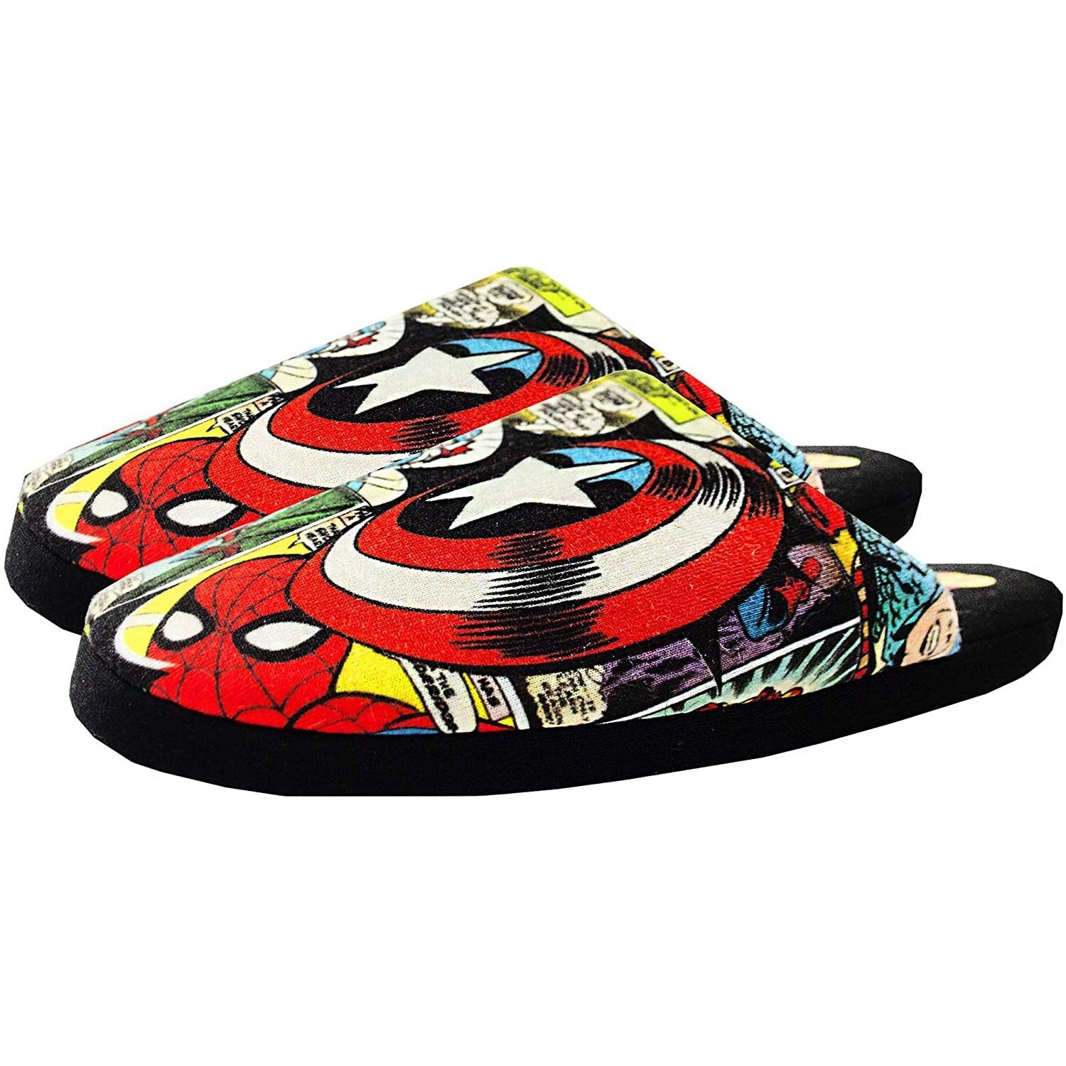 Multicoloured - Close up - Marvel Avengers Comic Mens Multi-coloured Polyester Slippers