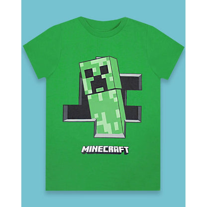 Green - Side - Minecraft Creeper Inside Boys Green T-shirt