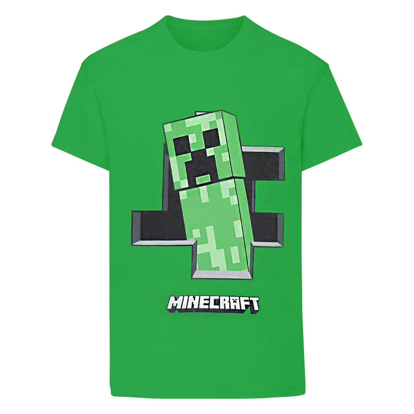 Green - Front - Minecraft Creeper Inside Boys Green T-shirt