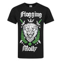 Black-White-Green - Front - Flogging Molly Mens Lion T-Shirt