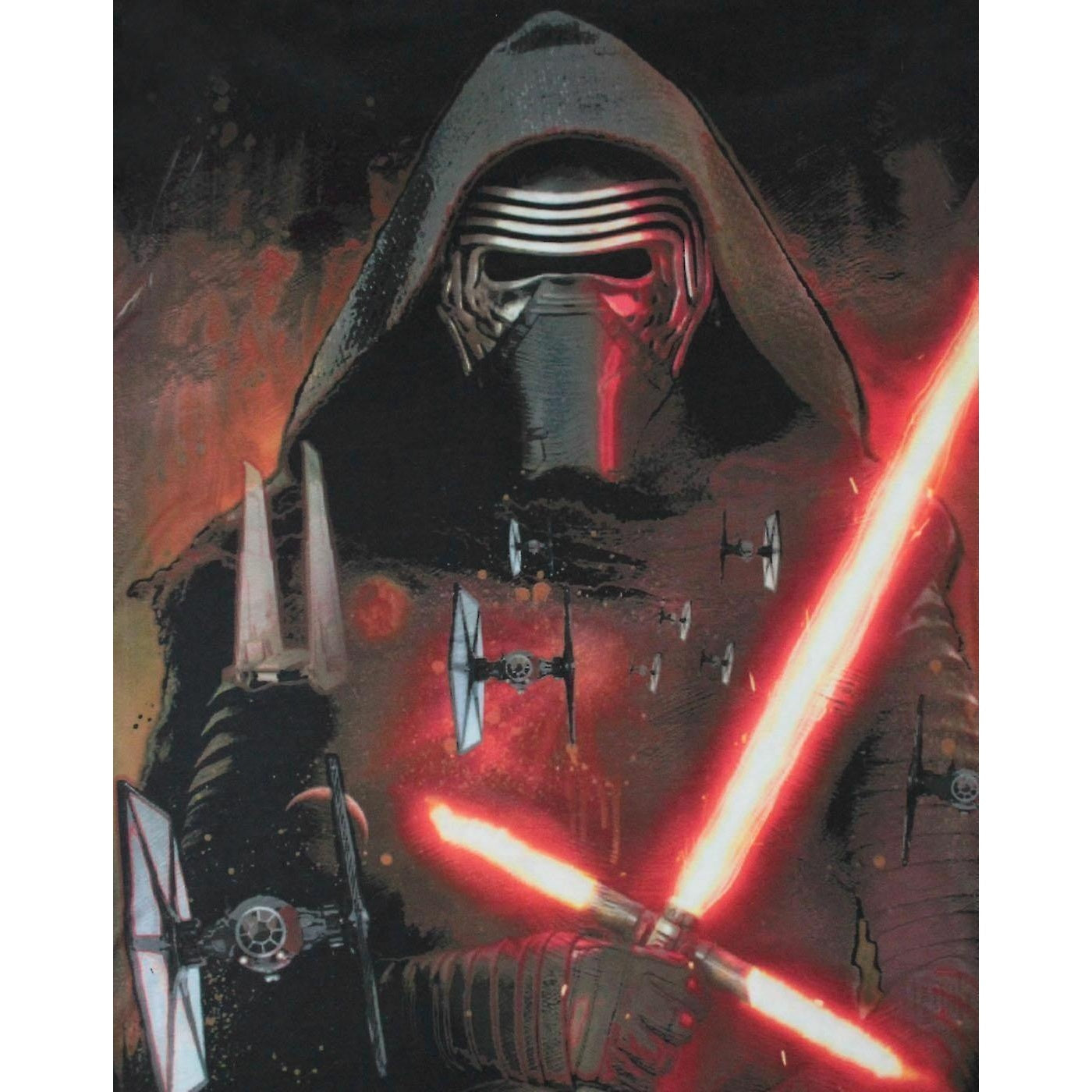 Black-Red - Lifestyle - Star Wars: The Force Awakens Mens Kylo Ren Lightsaber T-Shirt
