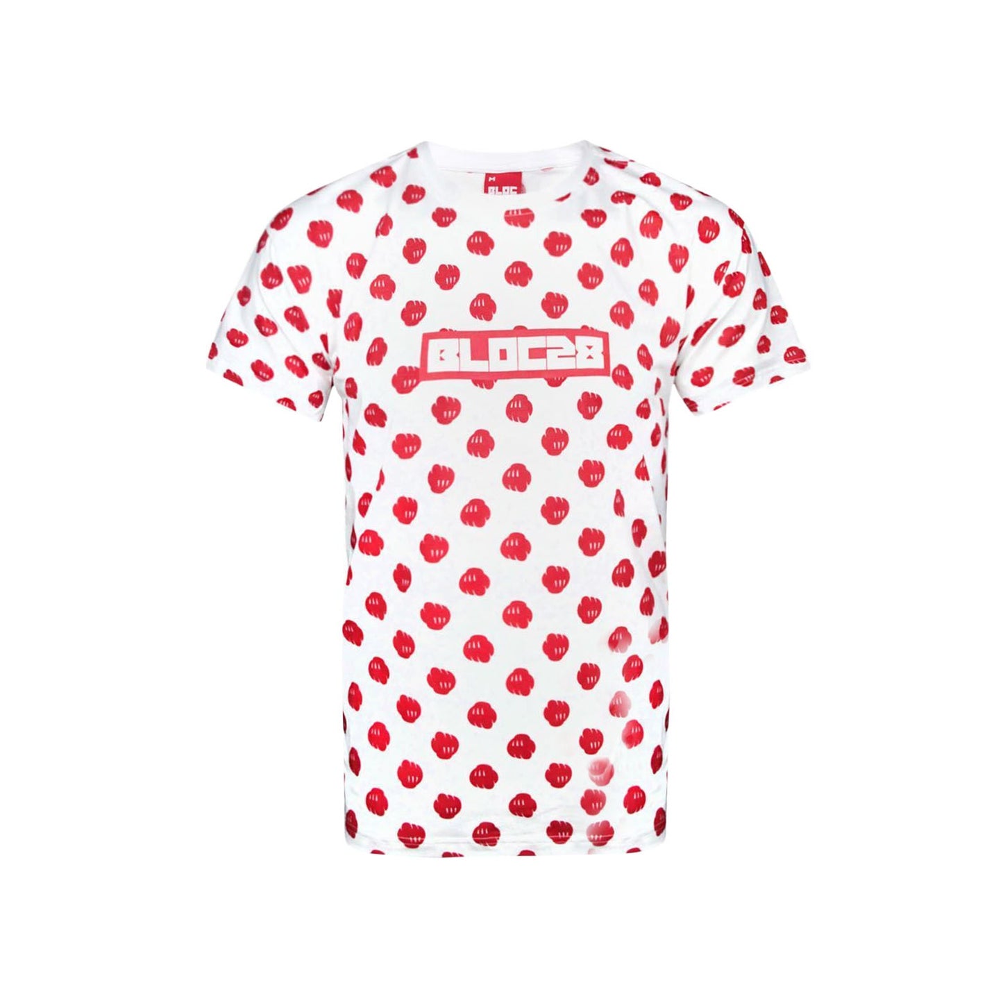 Red-White - Front - Bloc 28 Mens Fist Pattern Disney T-Shirt