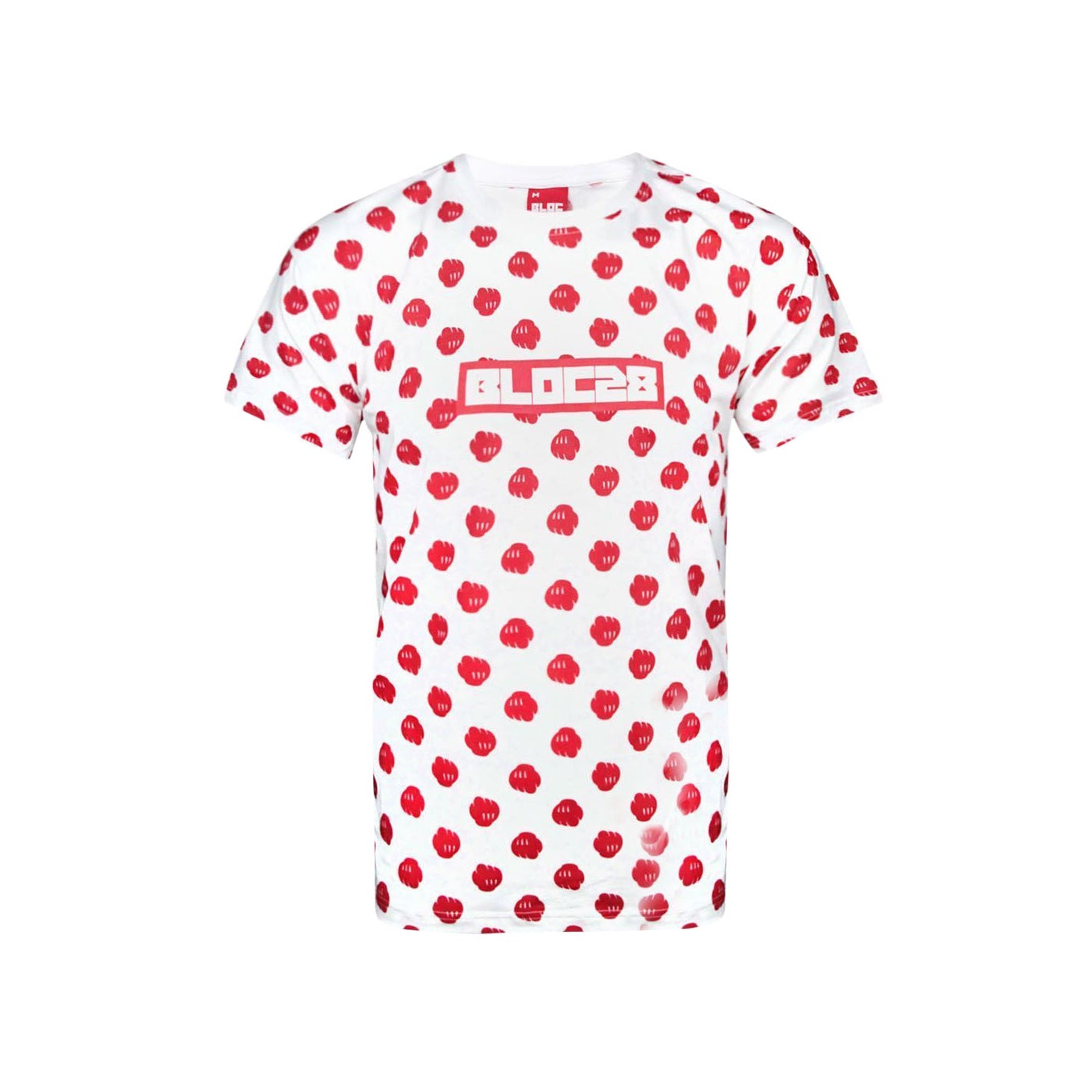 Red-White - Front - Bloc 28 Mens Fist Pattern Disney T-Shirt