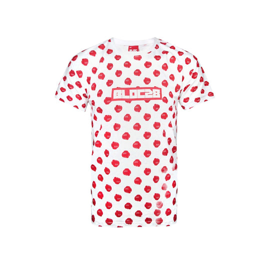 Red-White - Front - Bloc 28 Mens Fist Pattern Disney T-Shirt