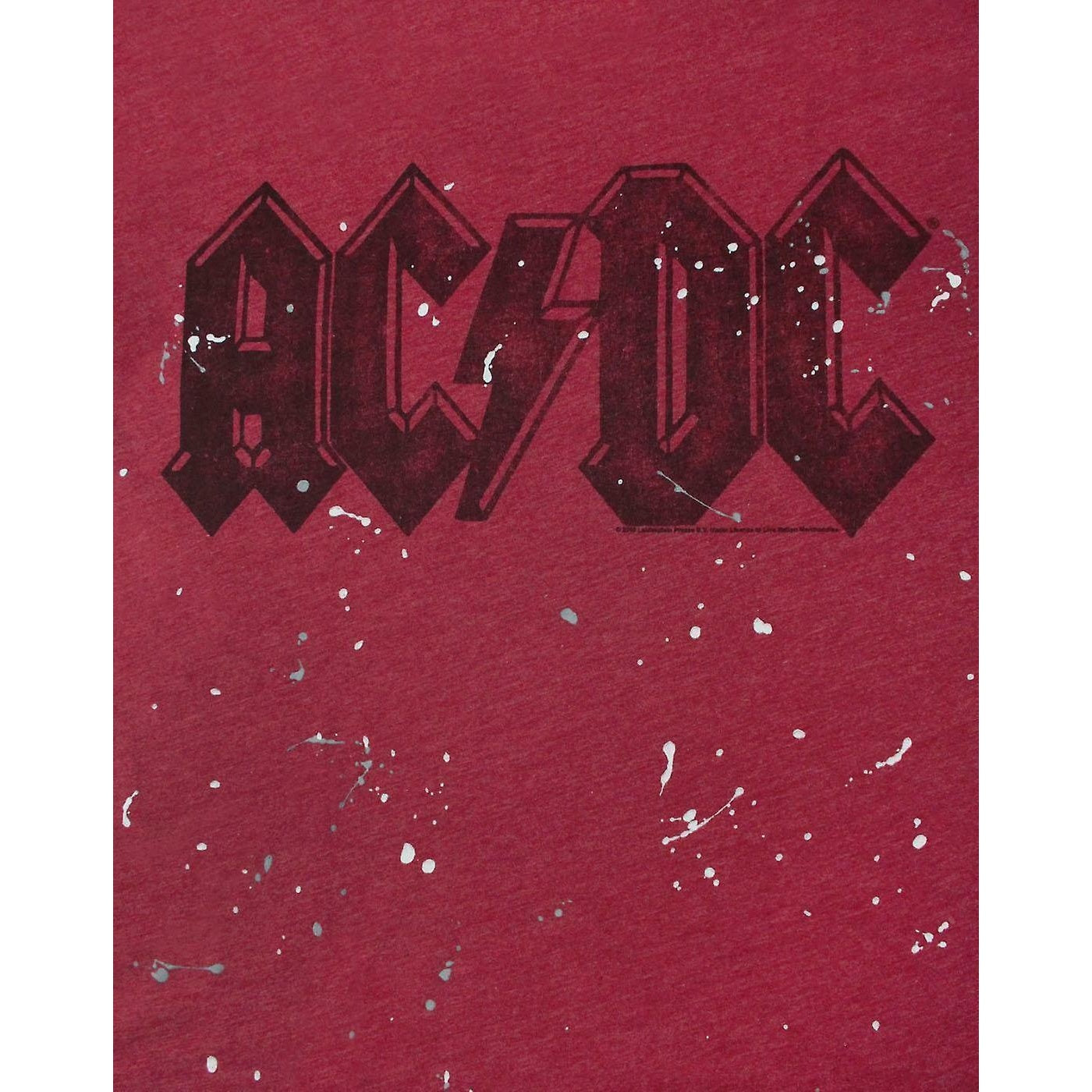 Red - Side - Junk Food Mens Paint Splatter AC-DC T-Shirt