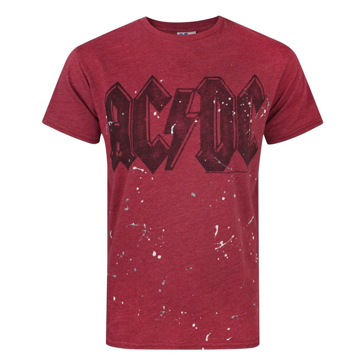 Red - Front - Junk Food Mens Paint Splatter AC-DC T-Shirt