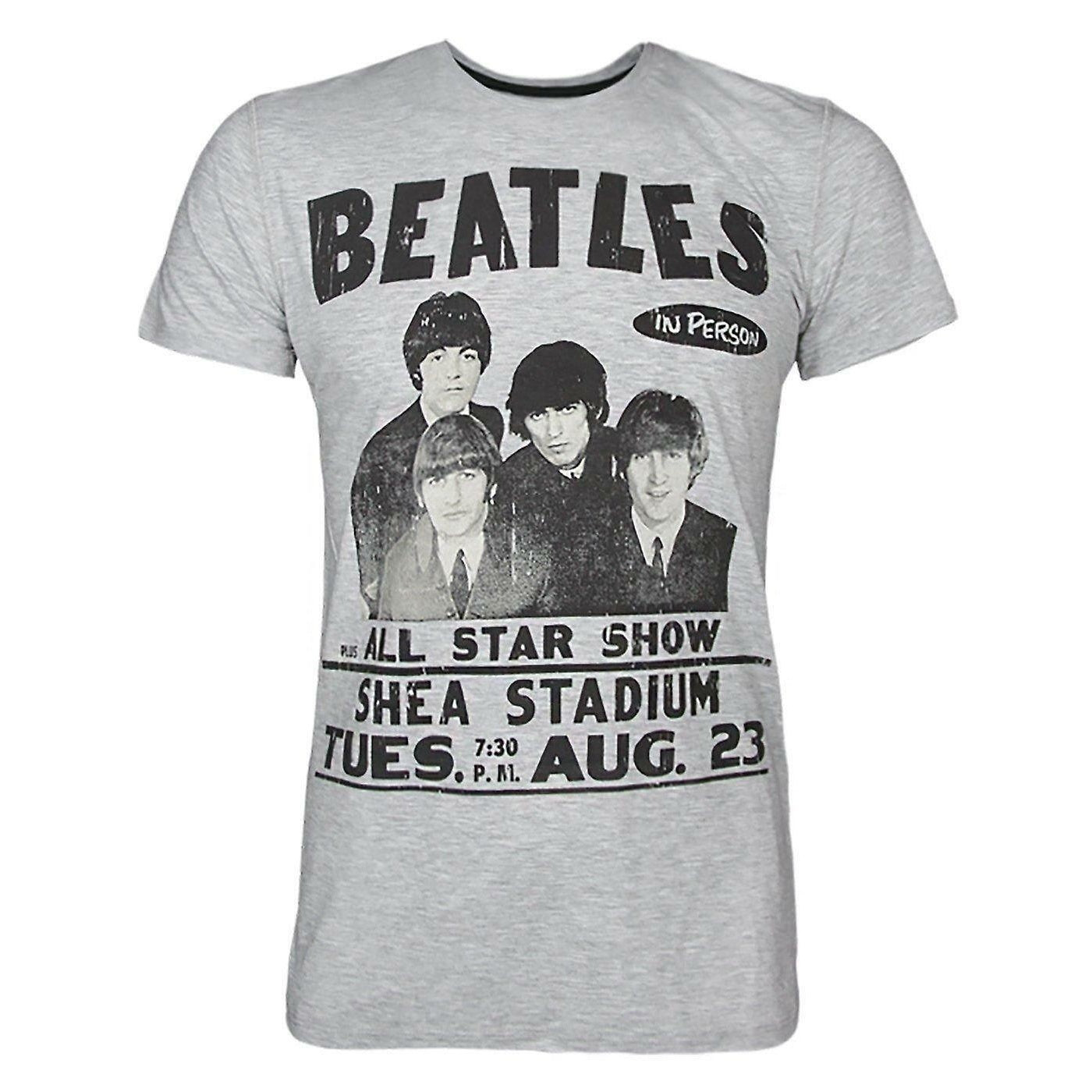 Grey - Front - Amplified Mens The Beatles T-Shirt