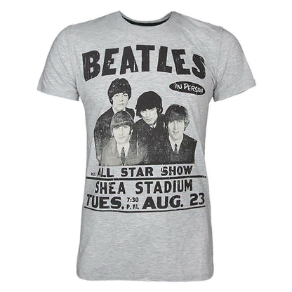 Grey - Front - Amplified Mens The Beatles T-Shirt