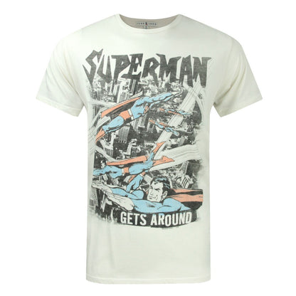 Beige - Front - Junk Food Mens Superman T-Shirt