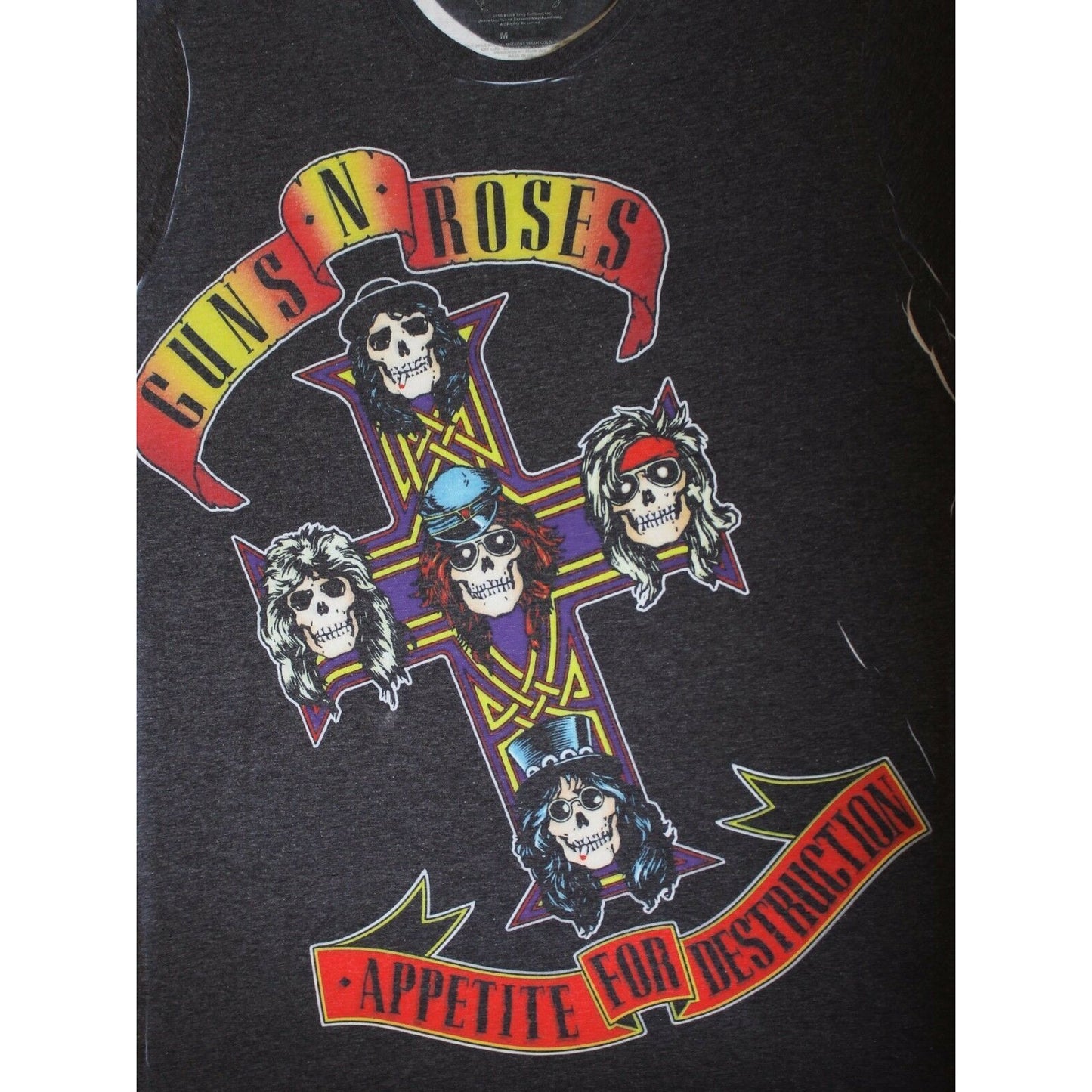 Black-White - Pack Shot - Guns N Roses Mens Appetite Sublimation T-Shirt