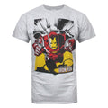Grey Marl-Red-Yellow - Front - Iron Man Mens T-Shirt