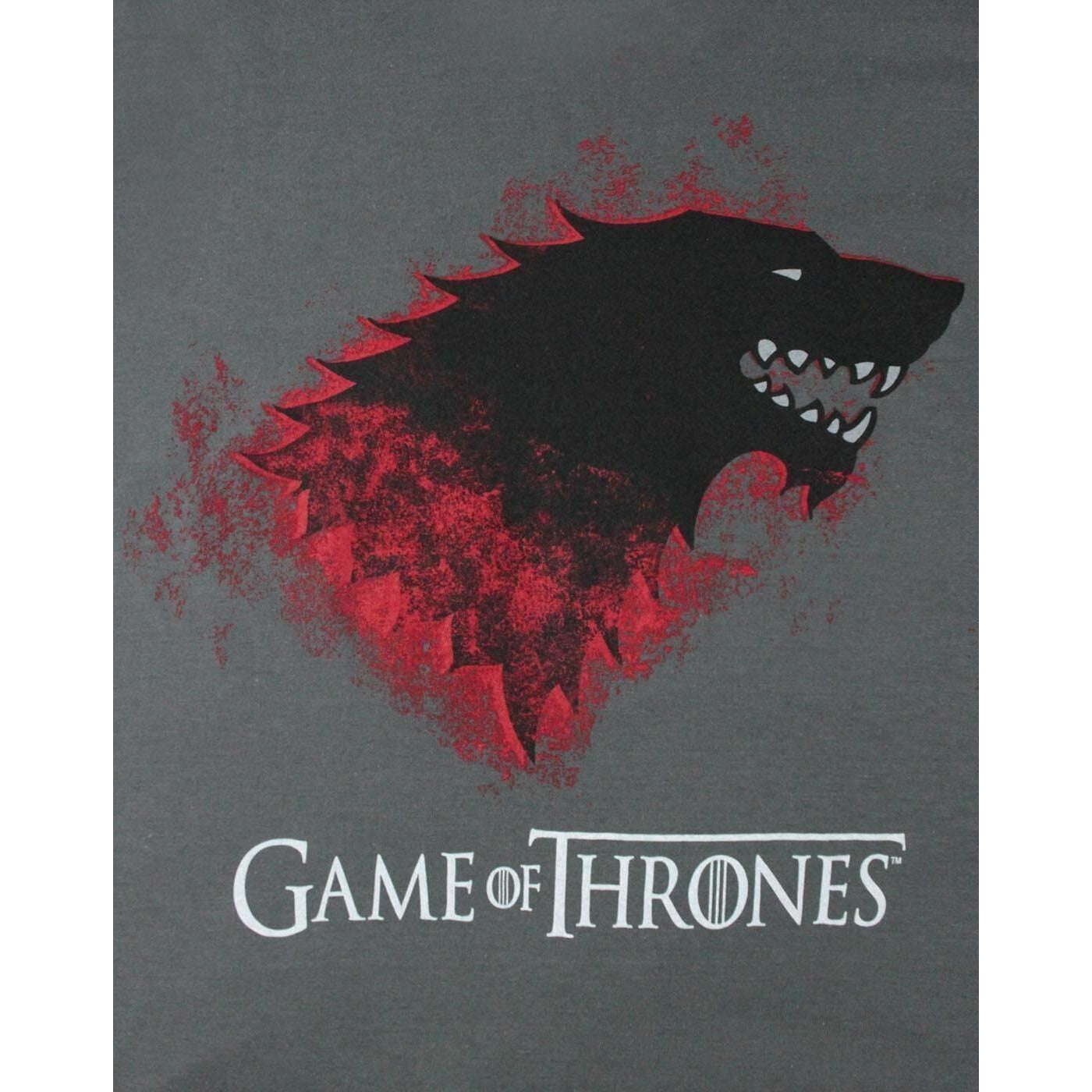 Charcoal - Side - Game of Thrones Mens Bloody Direwolf Stark T-Shirt