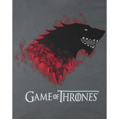Charcoal - Side - Game of Thrones Mens Bloody Direwolf Stark T-Shirt