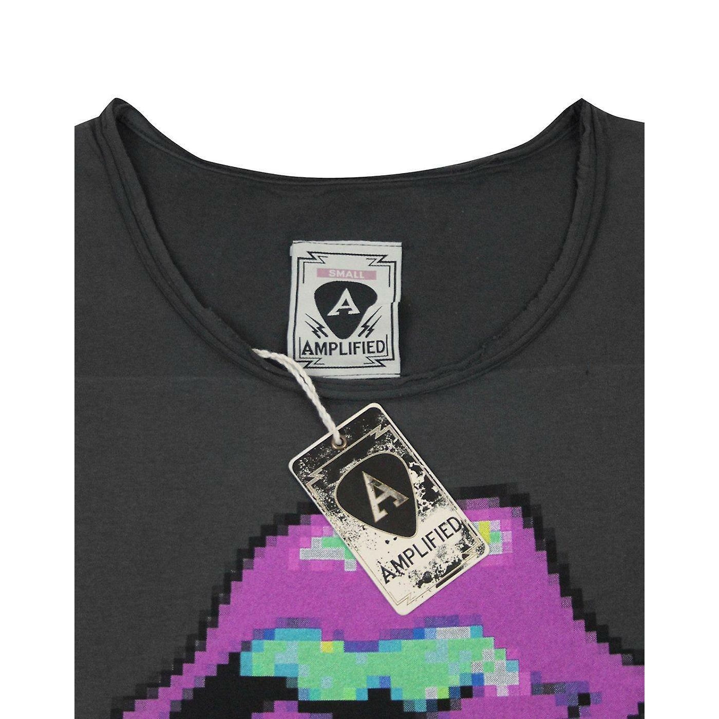 Charcoal - Back - Amplified Womens-Ladies Pixel Lick The Rolling Stones T-Shirt