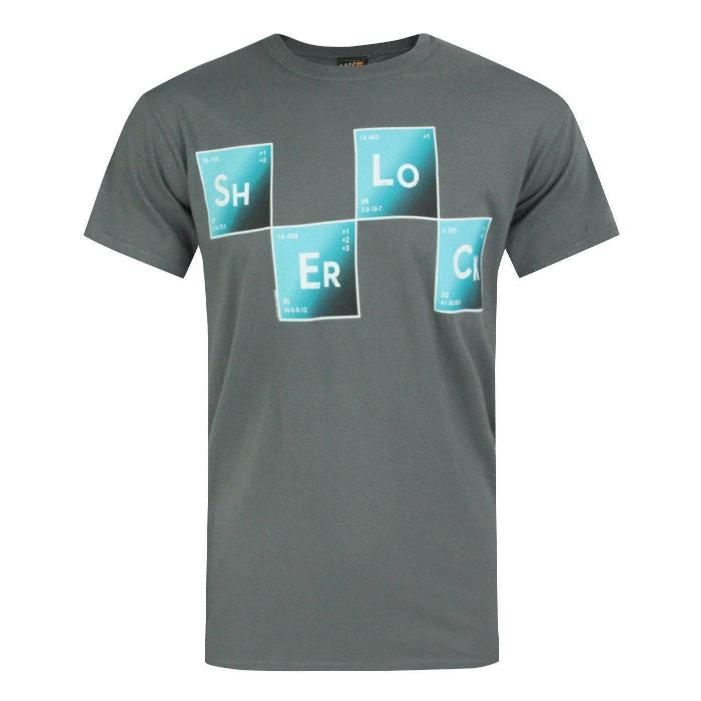 Charcoal - Front - Plan 9 Mens Bad Breaking Sherlock Holmes T-Shirt