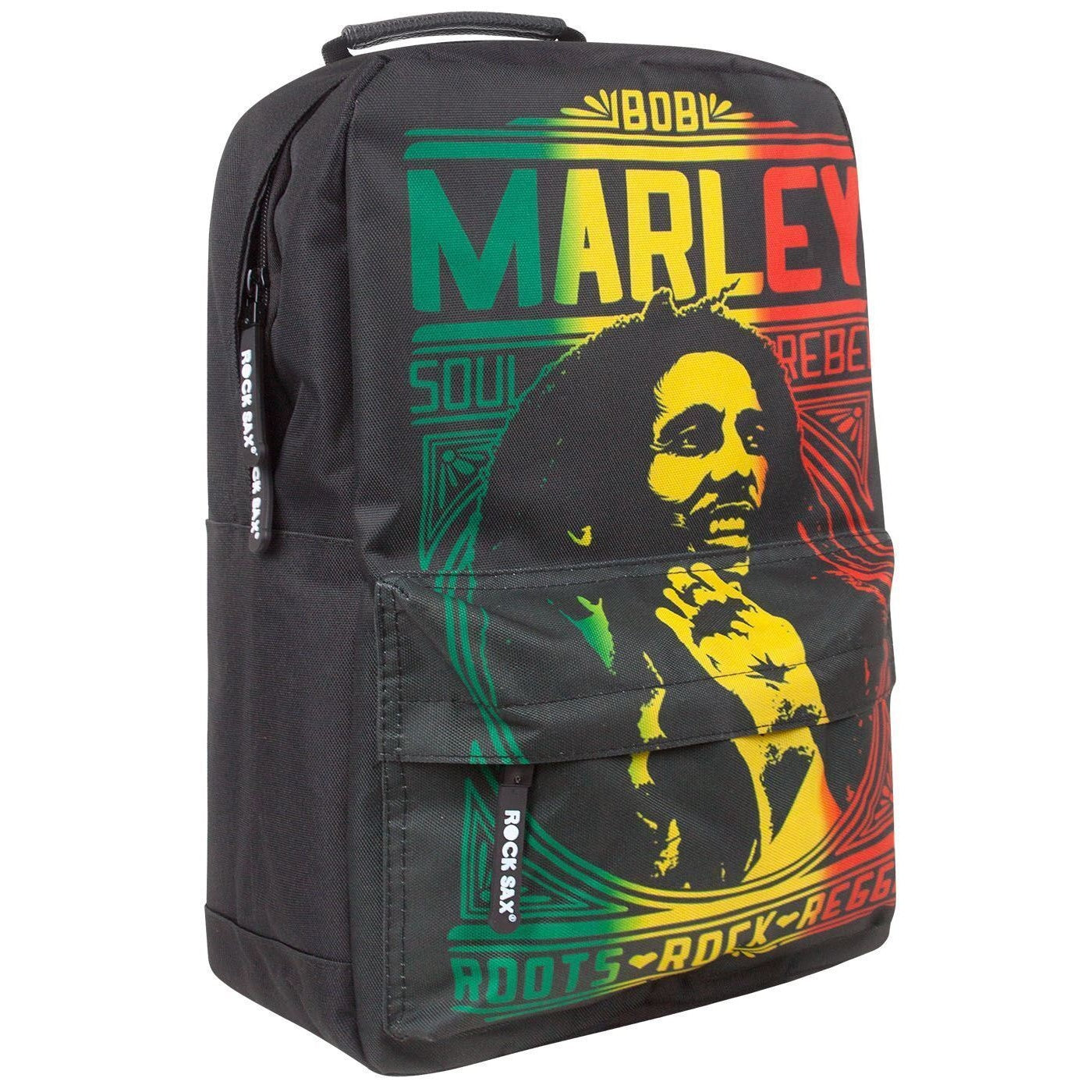 Black - Back - Rock Sax Roots Rock Bob Marley Backpack