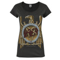 Charcoal - Front - Amplified Womens-Ladies Eagle Slayer Logo T-Shirt