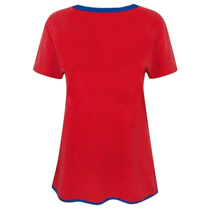 Red - Back - Wonder Woman Womens-Ladies Metallic Logo T-Shirt