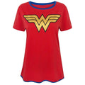 Red - Front - Wonder Woman Womens-Ladies Metallic Logo T-Shirt