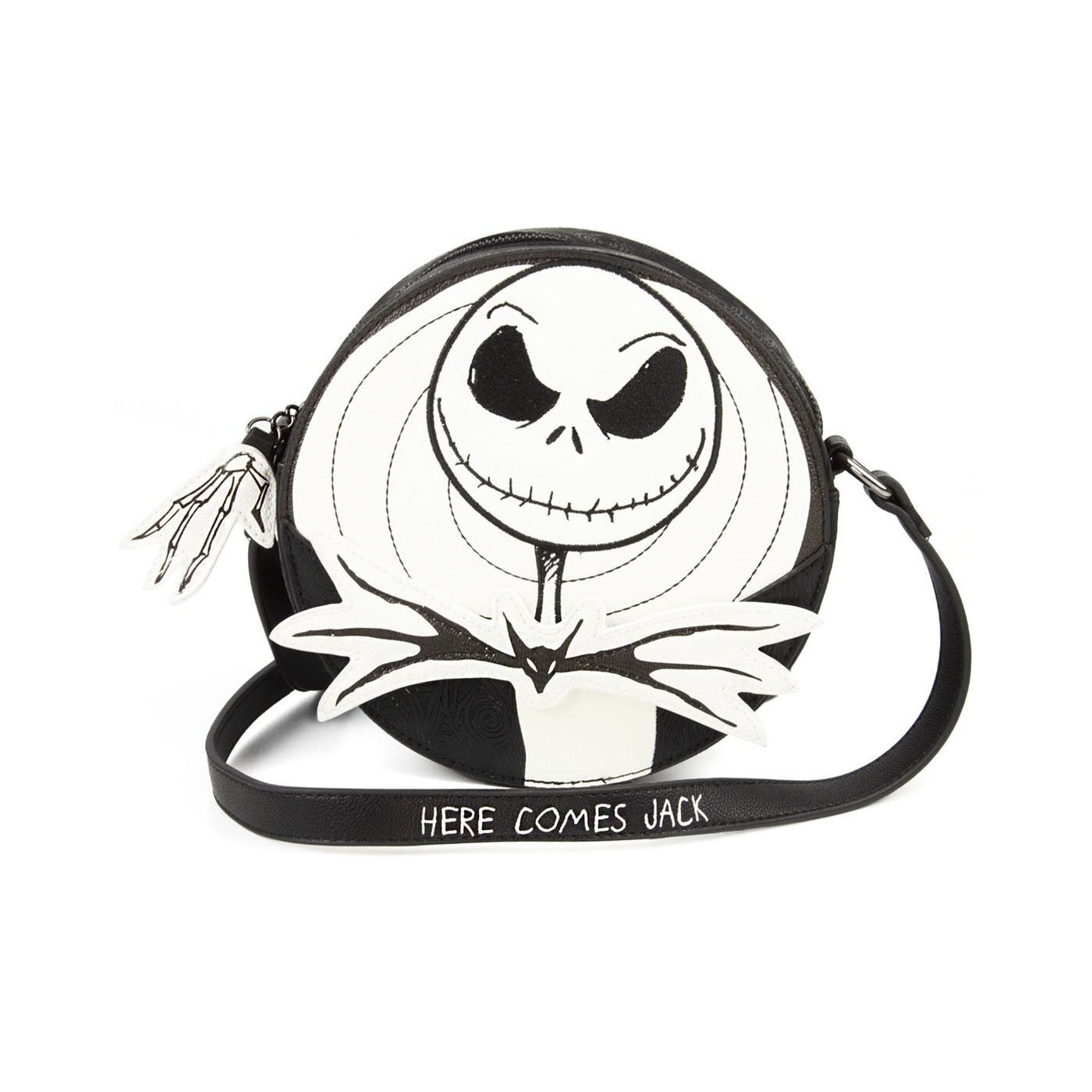 White-Black - Side - Danielle Nicole Nightmare Before Christmas Jack Skellington Crossbody Bag