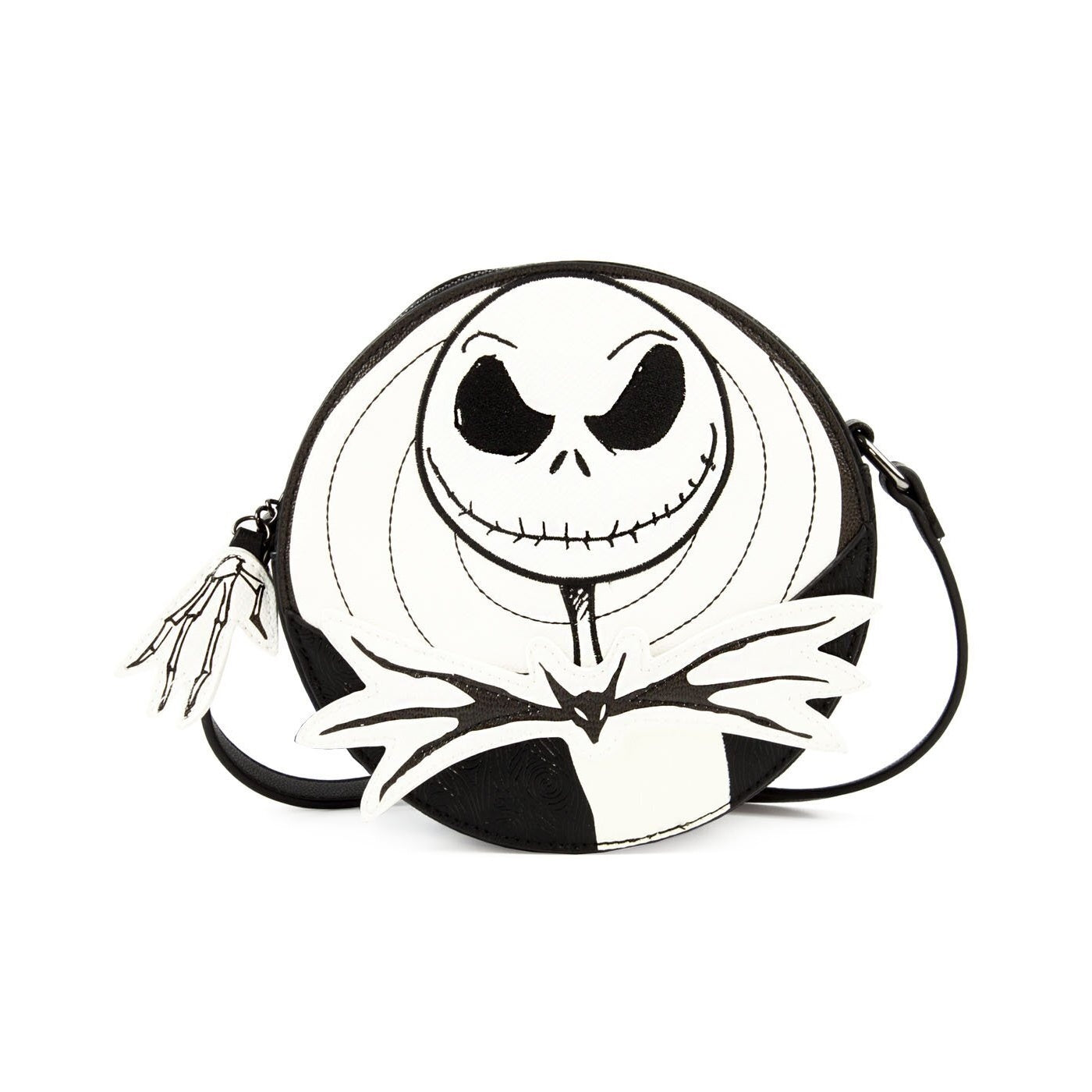 White-Black - Front - Danielle Nicole Nightmare Before Christmas Jack Skellington Crossbody Bag