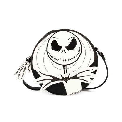 White-Black - Front - Danielle Nicole Nightmare Before Christmas Jack Skellington Crossbody Bag